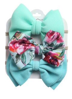 اشتري The Girl Cap Elastic Baby Headband Stretchable Nylon Assorted Hairbands Hair Accessories for Baby Mint Green 3pcs في الامارات