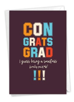 Buy 1 Funny Graduation Greeting Card Congrats For Graduate Notecard Stationery For School College Smartass C6947Gdg in Saudi Arabia