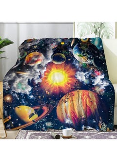 اشتري Outer Space Blanket Soft Flannel Fleece Throw Blanket Cozy Solar System Blanket for Boys Adults Comfortable Galaxy Planets Theme Blanket for Sofa Living Room Travel Camping Couch (60"x80") في الامارات