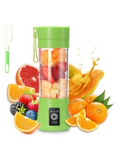 اشتري Portable Blender Cup, Electric USB Juicer Blender, Mini Blender Portable Blender For Shakes and Smoothies, juice,380ml, Six Blades Great for Mixing, Green في الامارات