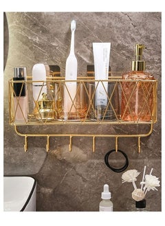 Buy Bathroom Rack Toiletries Organizer Wall Mounted Storage Rack in UAE