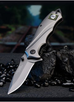 اشتري High-hardness Stainless Steel Outdoor Folding Knife, All-steel Outdoor Camping Portable Self-defense في السعودية