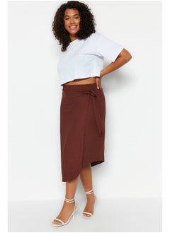 Buy Brown Side Tied Wrap Knitted Skirt TBBSS23AZ00014 in Egypt