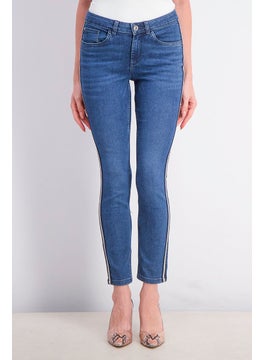 اشتري Women Regular Fit Washed Stretchable Jeans, Blue في الامارات