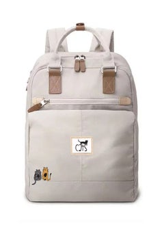 Buy Biggdesign Cats Anti Theft and Waterproof Laptop Backpack, White in UAE