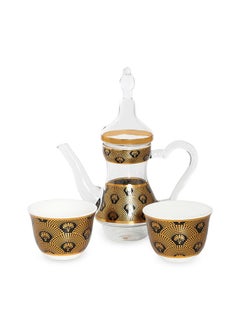 اشتري Elan Mini Teapot/2 Cawa Cups Gold/Black في الامارات