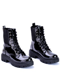 Buy Black patent leather boots -b-10 in Egypt