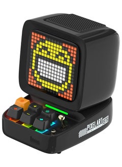 Buy Divoom DitooPro, Retro Pixel Art Game Bluetooth Speaker with 16X16 LED, App Controlled Front Screen, Online Radio, Alarm Clock (Black) in UAE