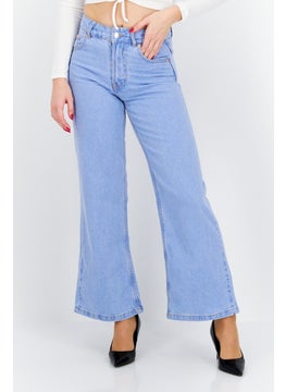 Buy Women Regular Fit Washed Non-Stretchable Jeans, Light Blue in UAE