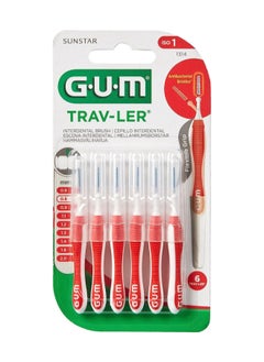 Buy Travler Plaque Removal  Interdental Brush Red Ergonomic Comfort Flexible Handle  Removes Upto 25% More Plaque  Wire is Coated  Anti Bacterial Protection Bristles  Use Gently  6 Pcs in UAE