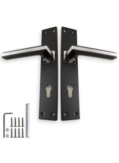 Buy Mortise Zinc door Handle (AB-009-Black+CP) in Saudi Arabia