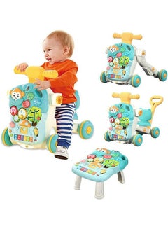 Buy 5 in 1 Baby Walker , Baby Push Walkers, Assemble as Scooter/Motorbike/Activity Center/Detachable Panel, Walking Toys for Infants(Green) in Saudi Arabia