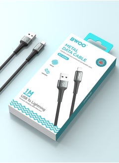 Buy Nylon Charging Cable A to iPhone 1m Black X288L in Saudi Arabia