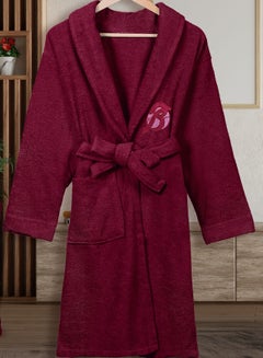 Buy Cotton bathrobe with a pocket for unisex, 100% Egyptian cotton, ultra-soft, highly water-absorbent, color-fast and modern, ideal for daily use, resorts and spas. S in UAE