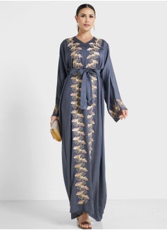 اشتري Embroidered Belted Jalabiya في الامارات