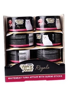 اشتري Purina Pack Of 6 Fancy Feast Royale Whitemeat Tuna Affair With Surimi Sticks Cat Food 85gx6 في الامارات