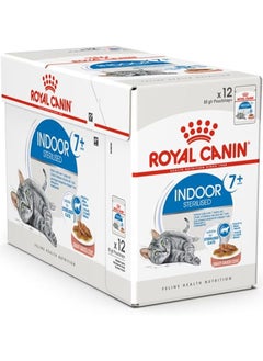 Buy Royal Canin Wet Food in Gravy for Indoor Sterilized Cats (7+ Years) 12 x 85 gr in UAE