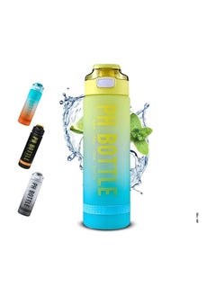 Buy Water Bottlel, Motivational Sports Water Bottle with Time Markers, BPA Free, Waterproof, Portable Sports Bottle for Bike, Camping, 1 Litre (Yellow) in Egypt