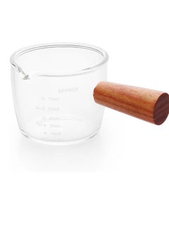 1pc Glass Coffee Measuring Cup, Espresso Shot Glass With Wood