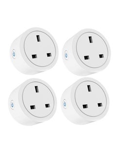 Buy 4 PCS Smart WiFi Plugs,16A Mini Outlet Compatible with Alexa and Google Home, Mini Socket with Remote Control & Voice Control with Electricity Statistics Timer Function, No Hub Required in Saudi Arabia