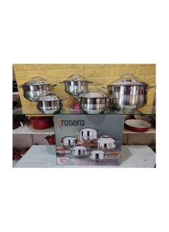 Buy 051433 Bomba Steel Glacierra Cookware Set 10 Pieces 18-20-24-28-32 cm in Egypt