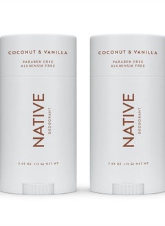 اشتري Deodorant | Natural Deodorant for Women and Men, Aluminum Free with Baking Soda, Probiotics, Coconut Oil and Shea Butter | Coconut & Vanilla - Pack of 2 في الامارات