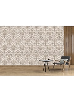 اشتري Beige Vintage Pattern  Fabric Wallpaper Covers An Area ​​Up To 4.2Mx3M With Adhesive And Smoothing Tool في مصر