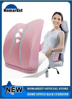 Buy Memory Foam Back Support Lumbar Pillow Pink in UAE