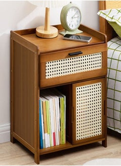 اشتري Modern 1 Drawer Sliding Door Shelf Bedside Storage Table 42 x 31 x 50 cm في الامارات