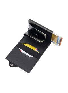 Buy Auto Pop-Up Card Holder, Aluminum Card Holder, RFID Card Holder, Wallet, Men's Simple Credit Card Card Holder (Black) in UAE