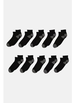 اشتري Men 10 Pair Crew Socks, Black/Grey في الامارات