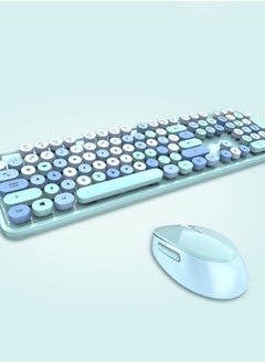 Buy 2.4G wireless keyboard and mouse color lipstick keyboard and office wireless keyboard and mouse set in Saudi Arabia