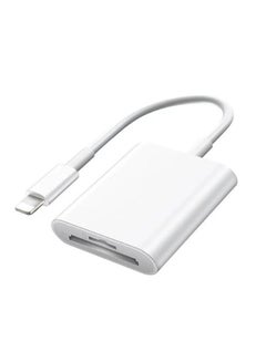 Buy Micro SD Card/SD Card Reader for iPhone/iPad with Dual Slots Compatible with iPhone Adapter White in Saudi Arabia