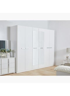 Buy Solitaire 6-Door Wardrobe With 2 Mirrors 58x216x271.6 cm in Saudi Arabia