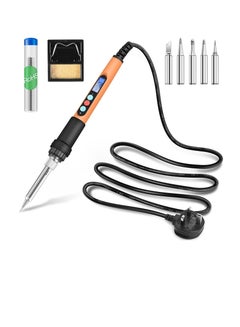 Buy Soldering Iron Kit Electric Soldering Iron 90W Welding Tools Adjustable Temperature 180-480℃ Soldering Kit Digital Portable Solder Iron Kit with 5 Solder Tips Solder Wire Mini Stand in UAE
