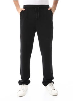 اشتري Slash Pockets Elastic Waist Sweatpants_Black في مصر