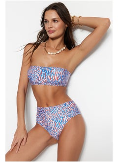 Buy Animal Patterned Strapless High Waist Bikini Set TBESS22BT0018 in Egypt