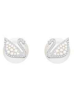 Buy Rhodium-plated Swan Crystal Stud Earrings in Saudi Arabia
