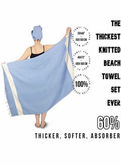 اشتري Turkish Beach Towels Blanket Large Absorbent Bath Towel 100% Organic Cotton Soft Travel Towels 100*180cm في الامارات