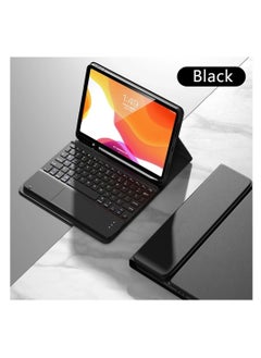 اشتري Keyboard Case Flip Stand for iPad Pro 12.9 (4th Gen, 2021-2022) With Touch pad Arabic and English Bluetooth keyboard Smart Trackpad Detachable with Pencil Holder iPad cover (Black) في مصر