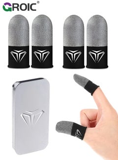 Buy 2 Pair Grey Pure Silver Fiber & Carbon Fiber Gaming Finger Sleeves, No Rubber Band Comfortable fit, 0.15mm E-Sports Professional Finger Glove for Model Gaming, Anti-Sweat, Fit All Touchscreen Devices in UAE