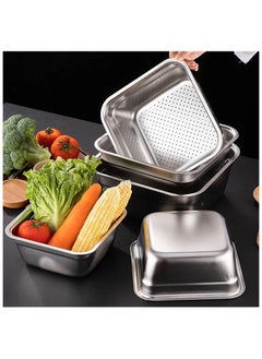 Buy Stainless steel strainer for fruits and vegetables, stainless steel strainer, size 26 cm in Egypt