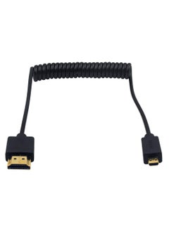 Buy Micro Hdmi To Hdmi Coiled Cable Hdmi To Micro Hdmi Coiled Cable Slim Thin Micro Hdmi Male To Hdmi Male Coiled Cable For 1080P 4K 3D And Audio Return Channel 1.2M 4Ft in Saudi Arabia