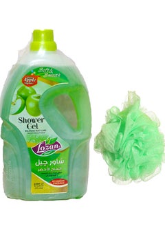 Buy Lozan Shower Gel Green Apple Fragrance - 2250 Ml + Lofa Multi Color in Egypt