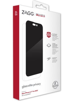 Buy Glass Elite Privacy for iPhone 14 Pro Max Tempered Glass Screen Protector (6.7 inch) - Privacy in UAE