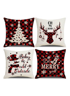 اشتري 4Pcs christmas pillow case cover cushion for home decor 45*45cm في الامارات