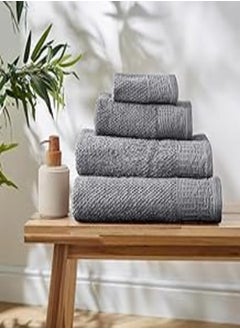 اشتري Cotton Towel model Waffle - color: Grey - 100% cotton - Size: 33 cm x 33 cm - Made In Egypt. في مصر