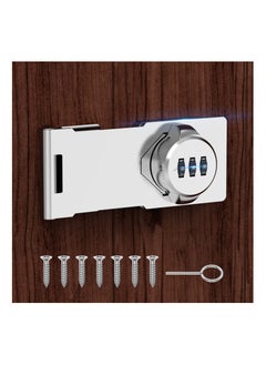 اشتري SYOSI Household Cabinet Password Locks, Cabinet Door Combination Lock,Door Lock Clasp w/Screws for Door Cabinet, Privacy Lock can use for Cabinet,Mailbox,Pet Doors,Office File Cabinet Lock(Silver) في الامارات