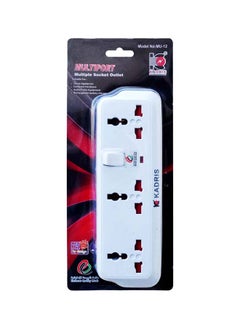 اشتري Multi Plug Extension Socket, 3 Way Electrical Outlet Extender, Wall Charger, Universal Plug Adapter, Charging Station for Home, Office, Kitchen, With Switch في الامارات