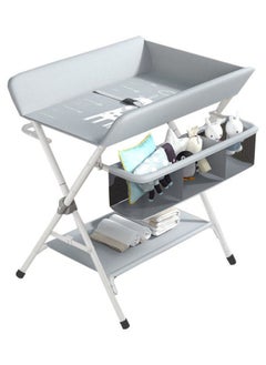 Buy Foldable Baby Changing Table With Cabinets 2-in-1 Baby Care Table Bath Infant Clothes Drying Rack in Saudi Arabia